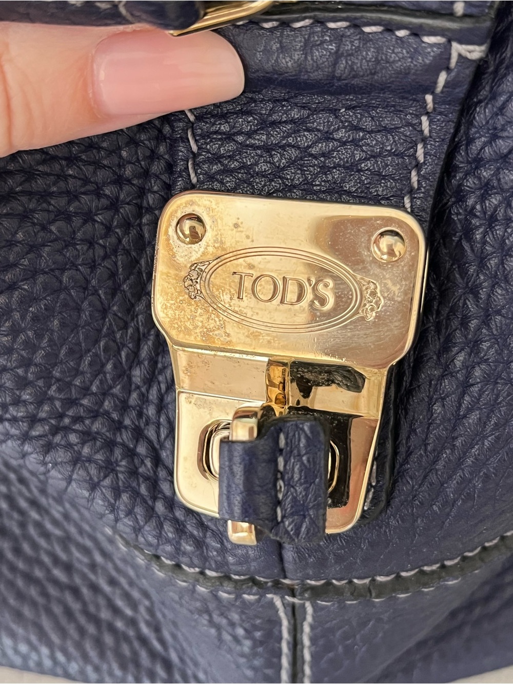 Tod's Blue Leather Handbag - Picture 12 of 15